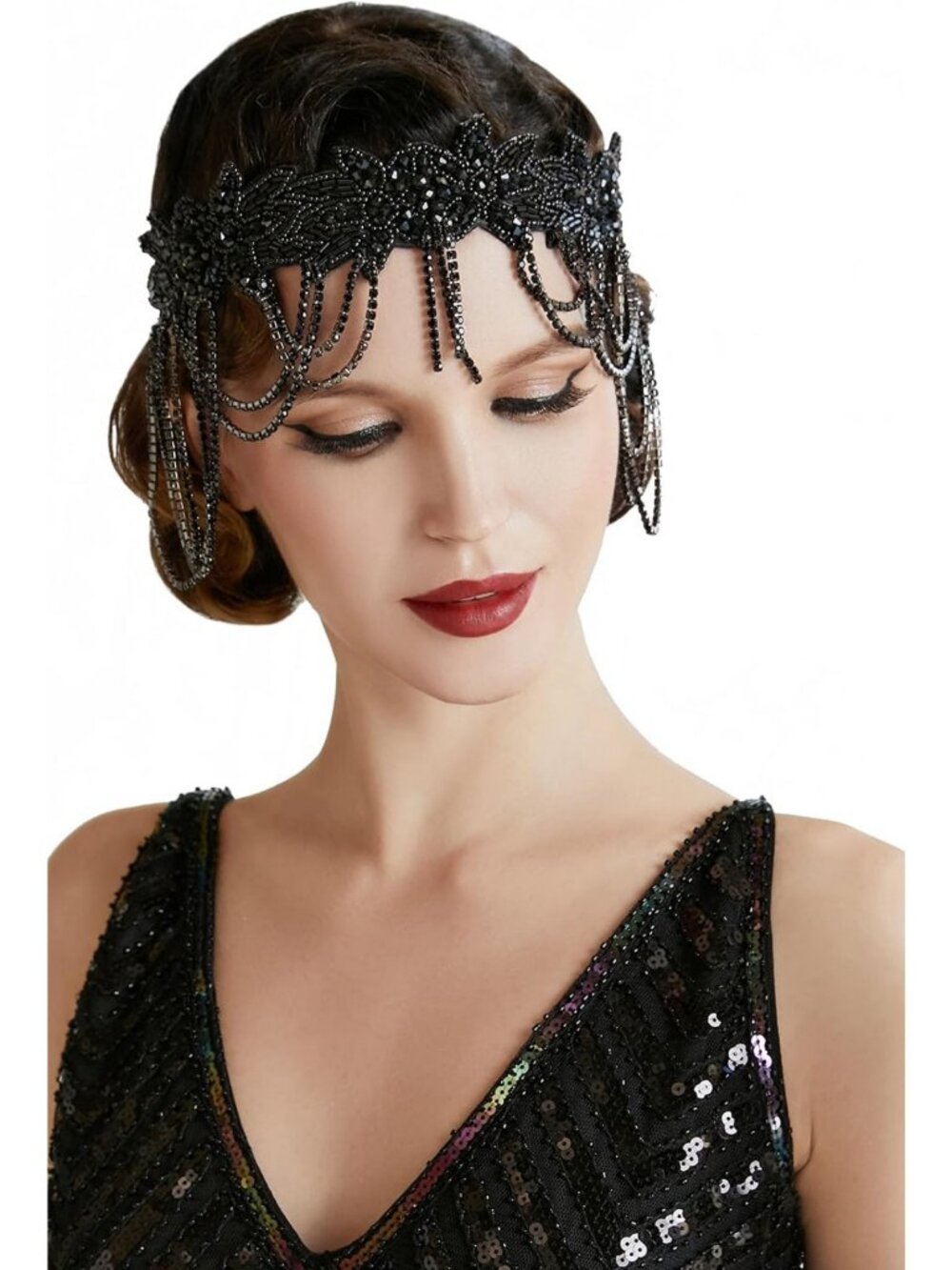 1920s Flapper Headpiece | Roaring 20s Great Gatsby Headband | Vintage Hair